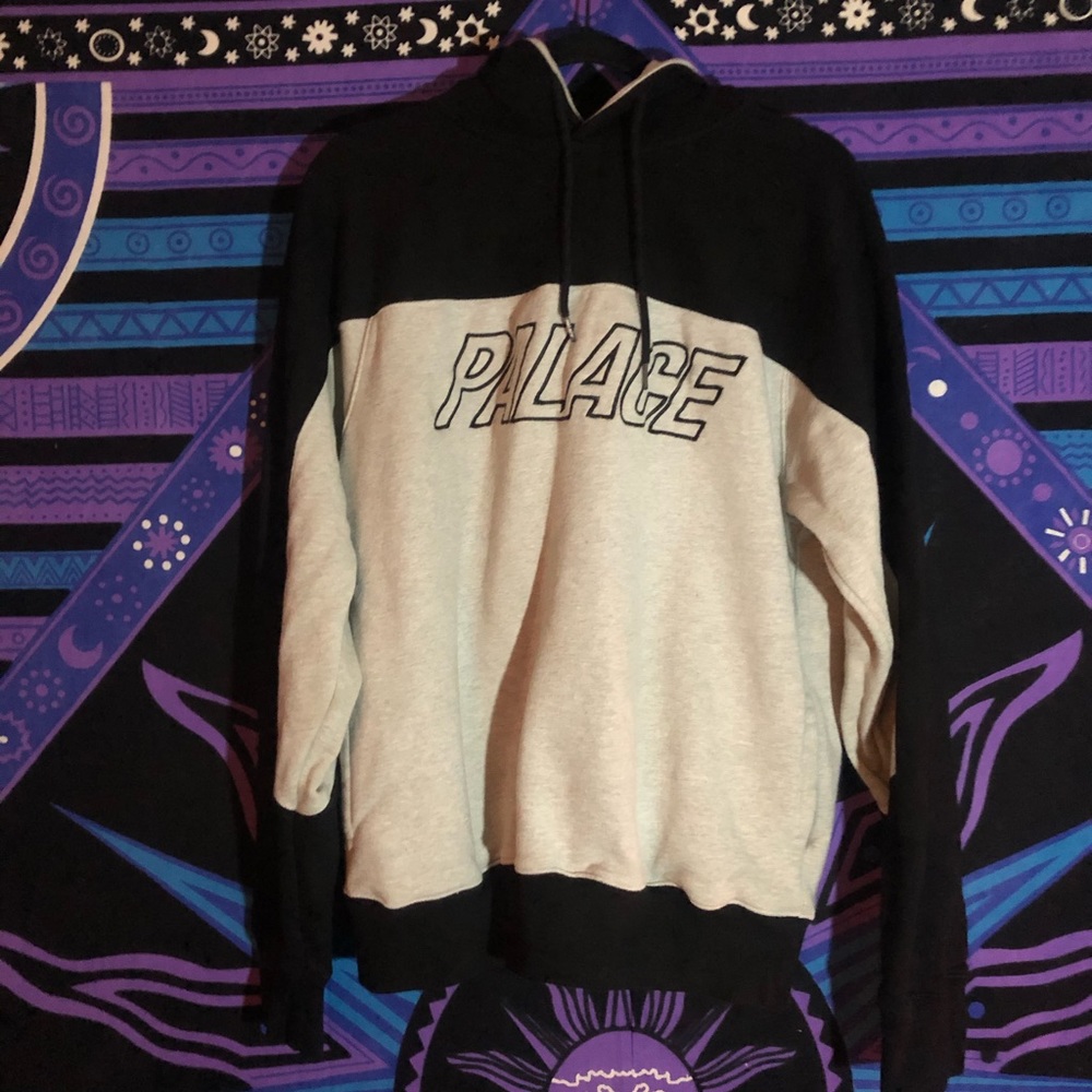 PALACE SPACE HOODIE - BLACK AND GREY SIZE L